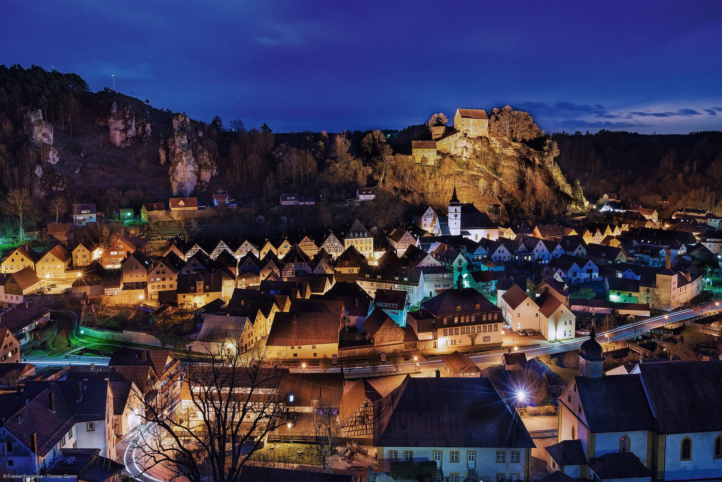 Nächtliches Pottenstein (Pottenstein, Fränkische Schweiz)