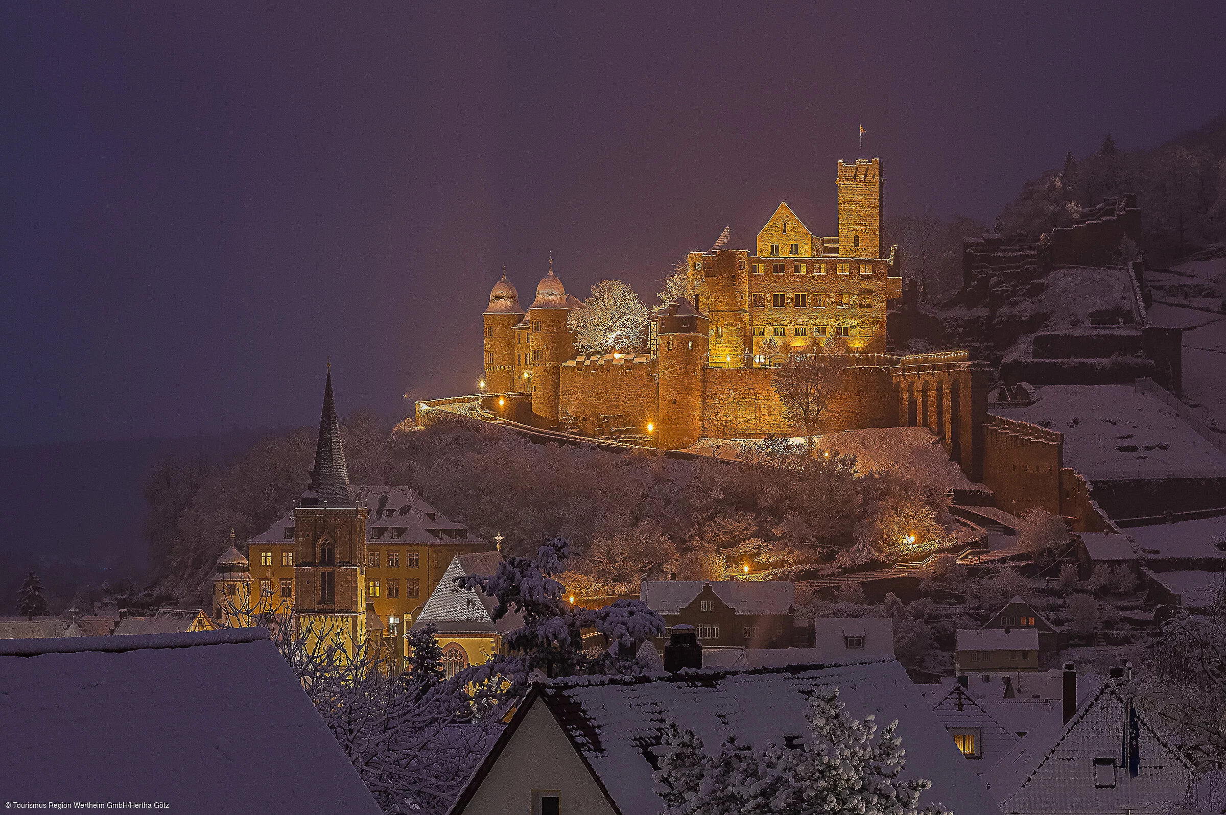 Burg Wertheim im Winter (Wertheim, Liebliches Taubertal)