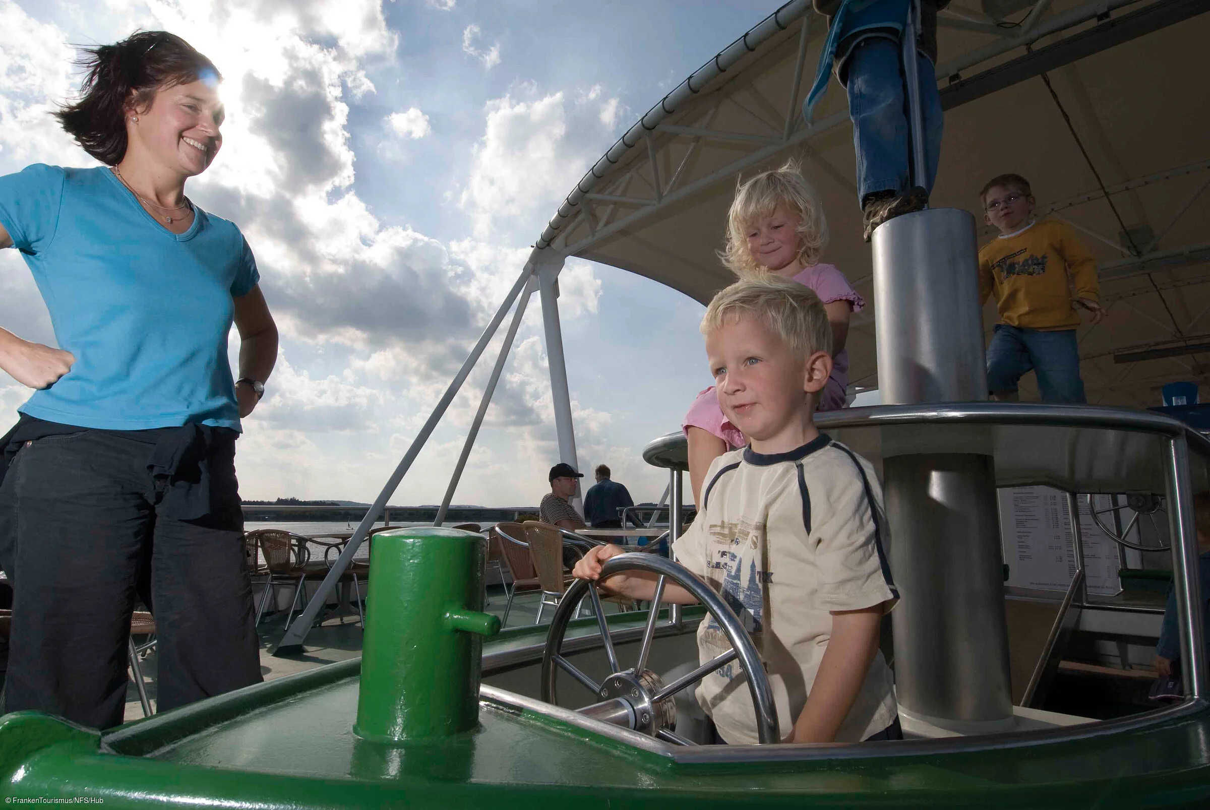 Auf dem Trimaran "MS Brombachsee" (Fränkisches Seenland)