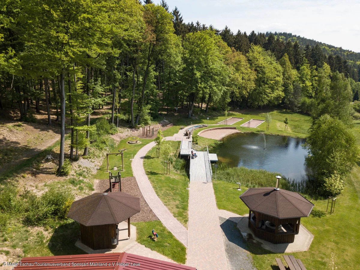 Blick auf die Freizeitanlage OT Wildensee (Eschau, Spessart-Mainland)